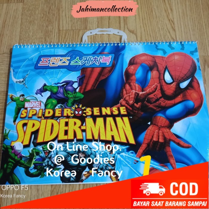 

✨ BISA COD ✨ Ori Korea Buku Gambar Spiral Spiderman Ready Stock - Putih