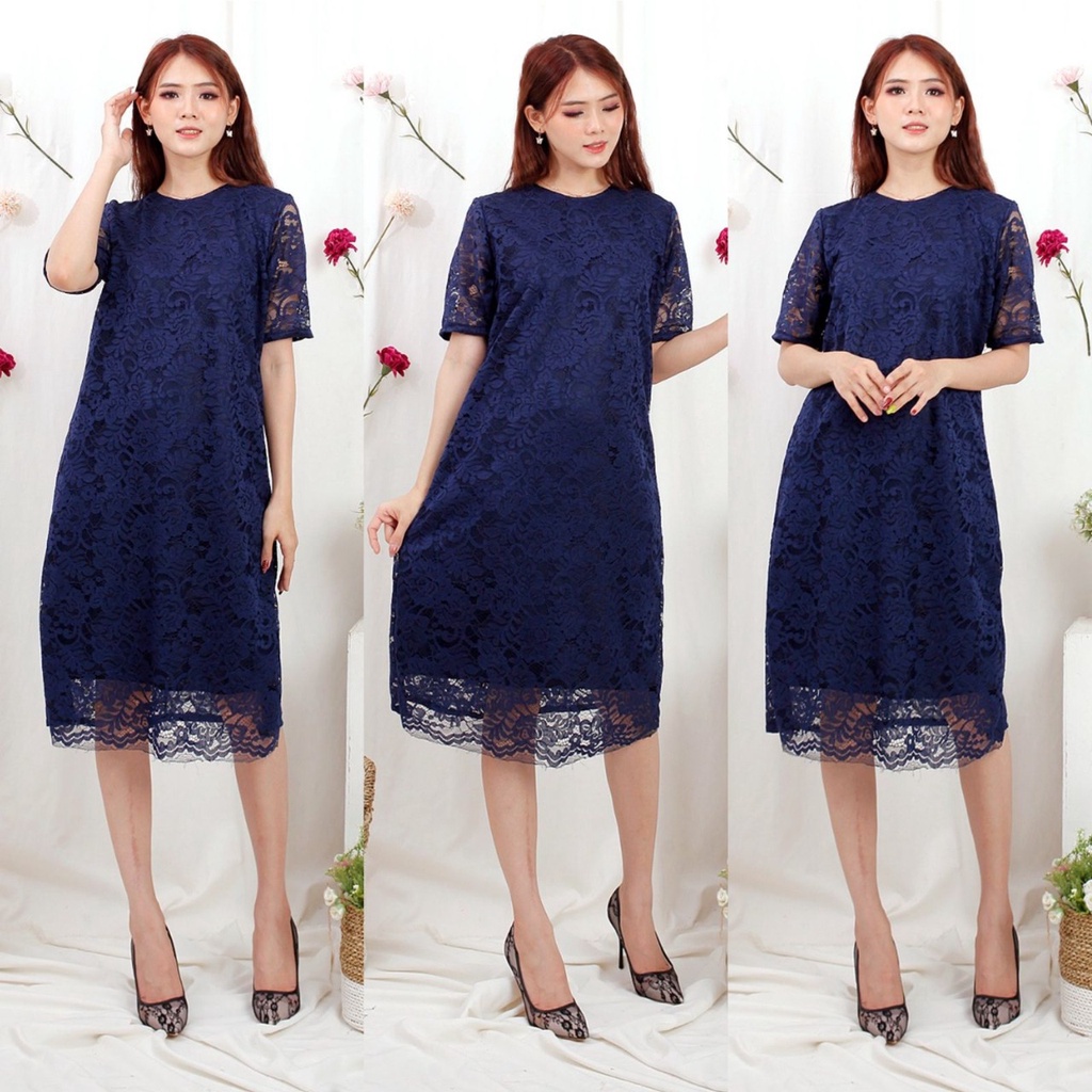(Ada realpict) DRESS BRUKAT ALLSIZE CORNELY/ DRESS PESTA / DRESS PREMIUM / DRESS KONDANGAN / DRES BROKAT