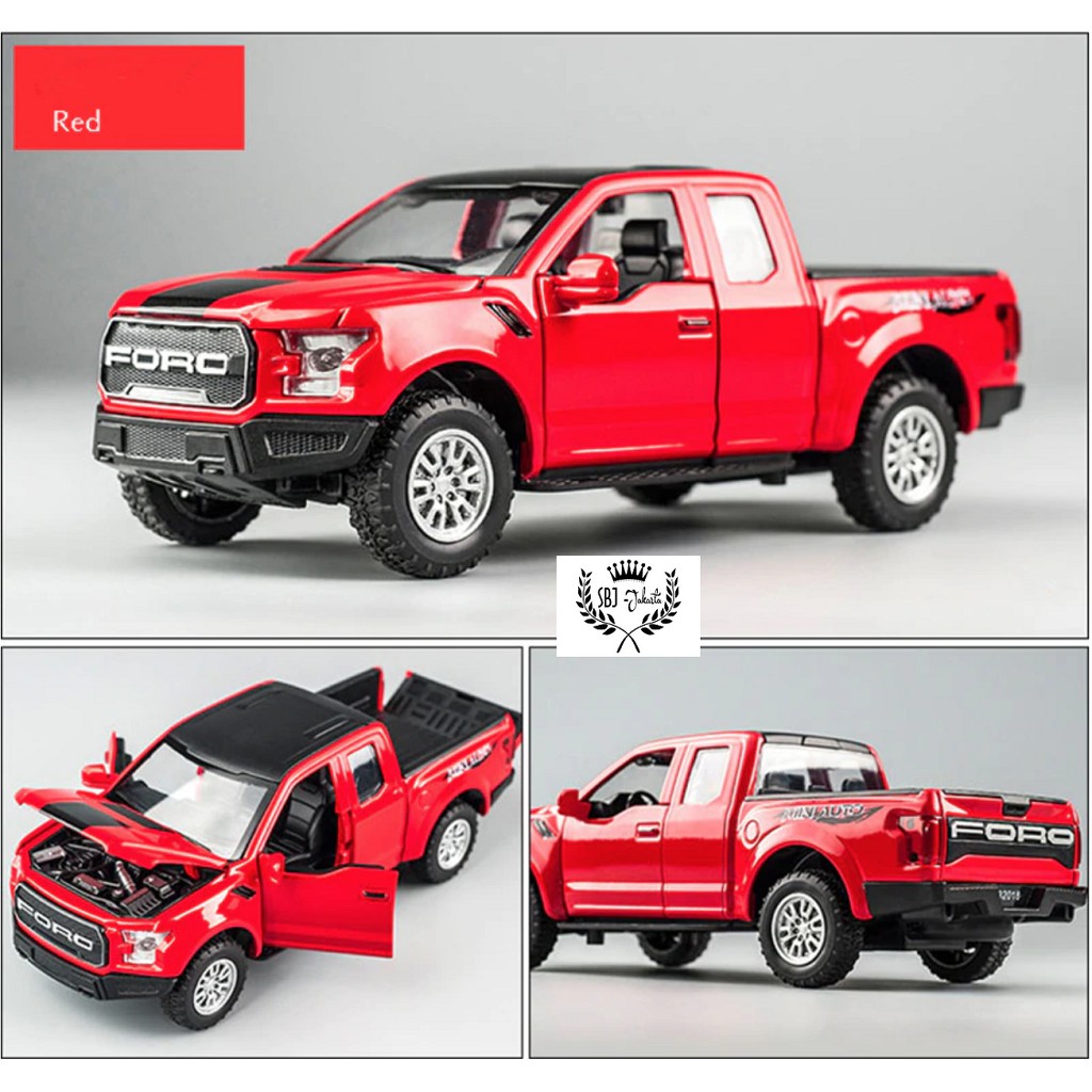 Diecast Miniauto ORIGINAL mobil Ford Raptor F150 Pickup Top Model Metal Collection Skala1:32