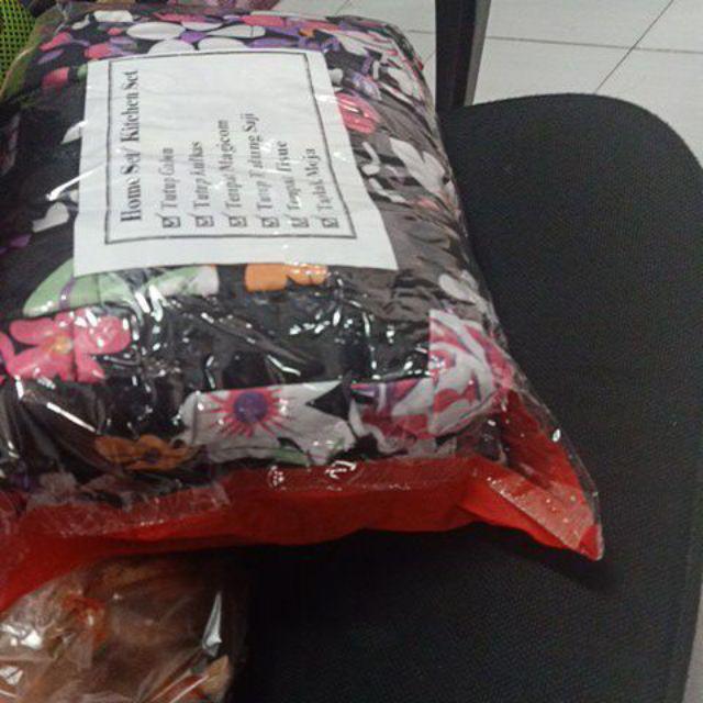 Terlaris!!! Homeset Kitchen Set Murah Motif Bunga Merah Hitam Homemade
