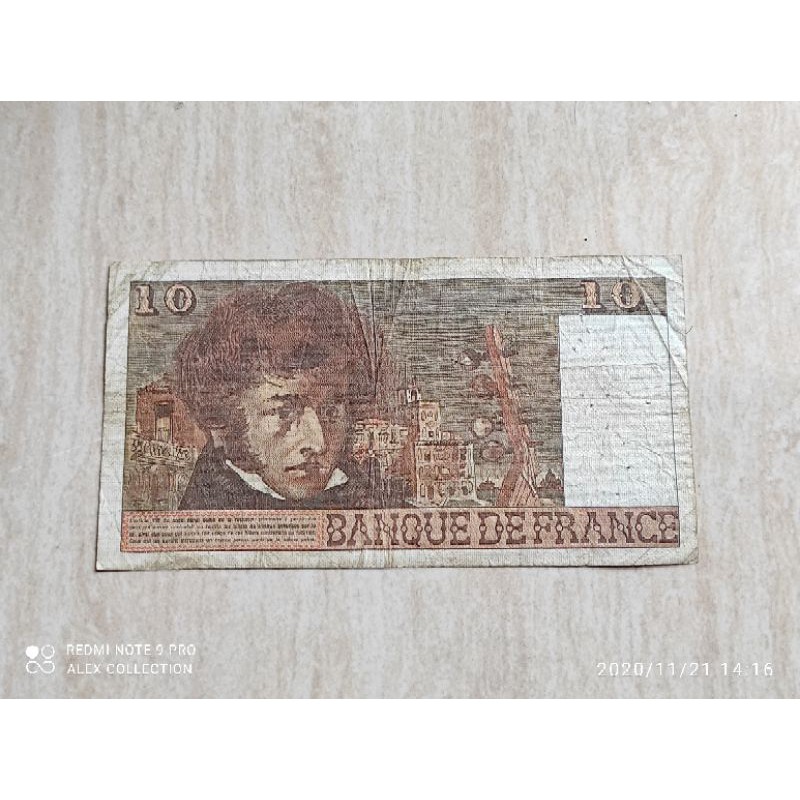 uang asing perancis 10 Francs 1977