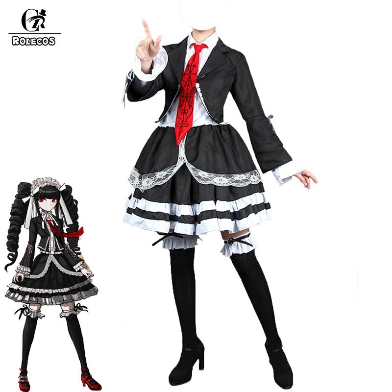 Game Danganronpa Cosplay Costume Celestia Ludenberg Cosplay Costume Sexy Women School Unifor