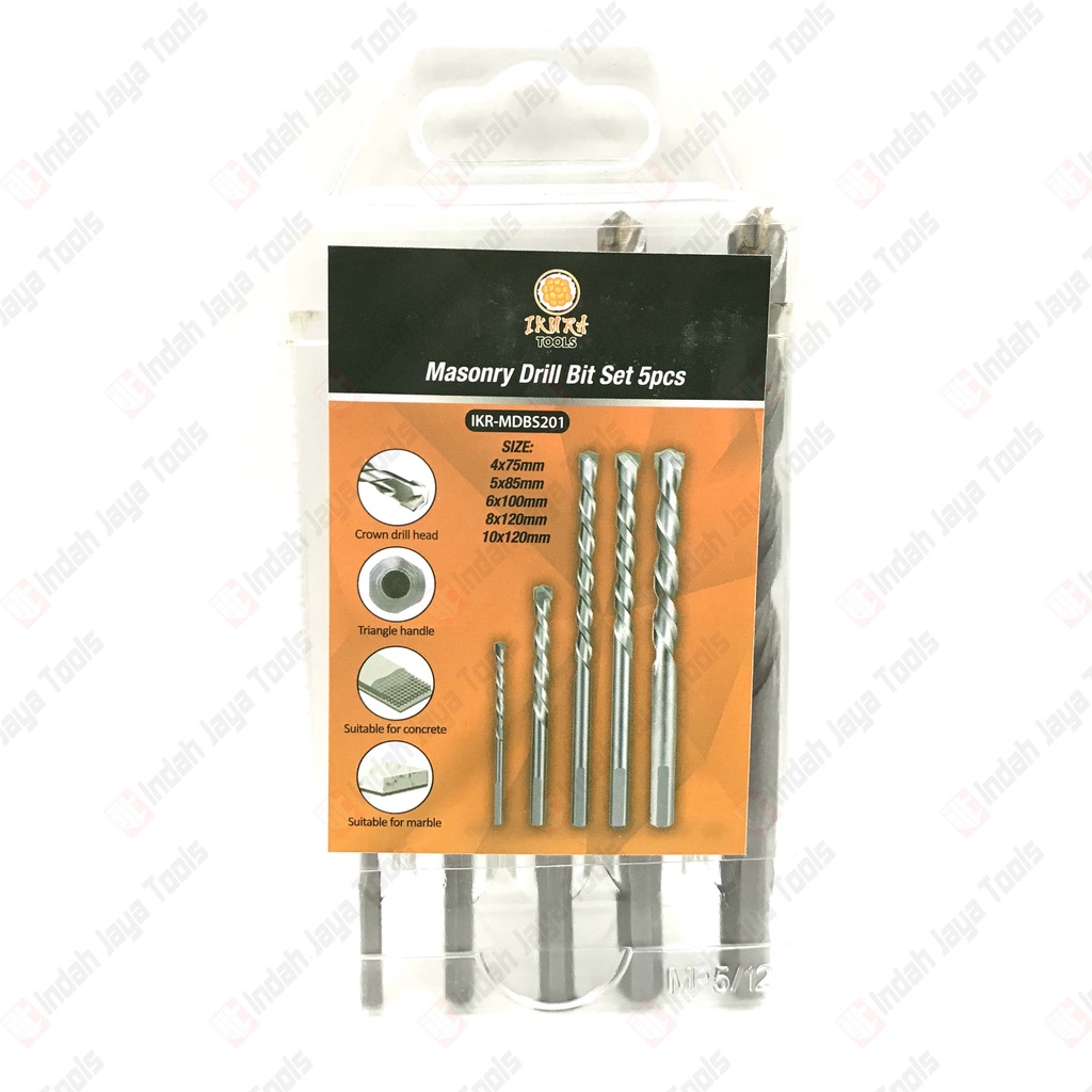 IKURA MDBS201 Mata Bor Beton Set 5 pcs 4 5 6 8 10 mm - Masonry Drill