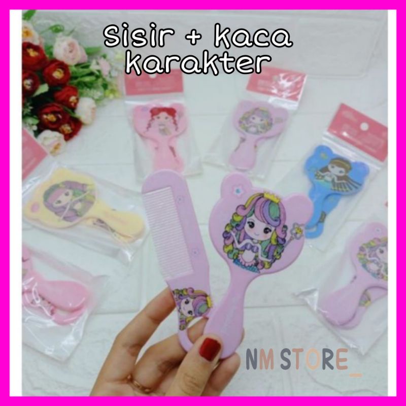 KACA DAN SISIR SET KARAKTER/ SISIR + KACA/ CERMIN MAKE UP SET /SISIR KACA KARAKTER LUCU TERMURAH