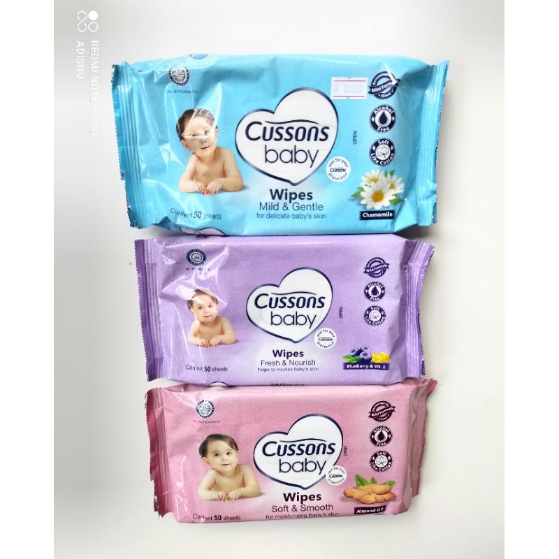 Cussons Tissue Baby Wipes Tisu Basah Bayi Isi 50 sheet