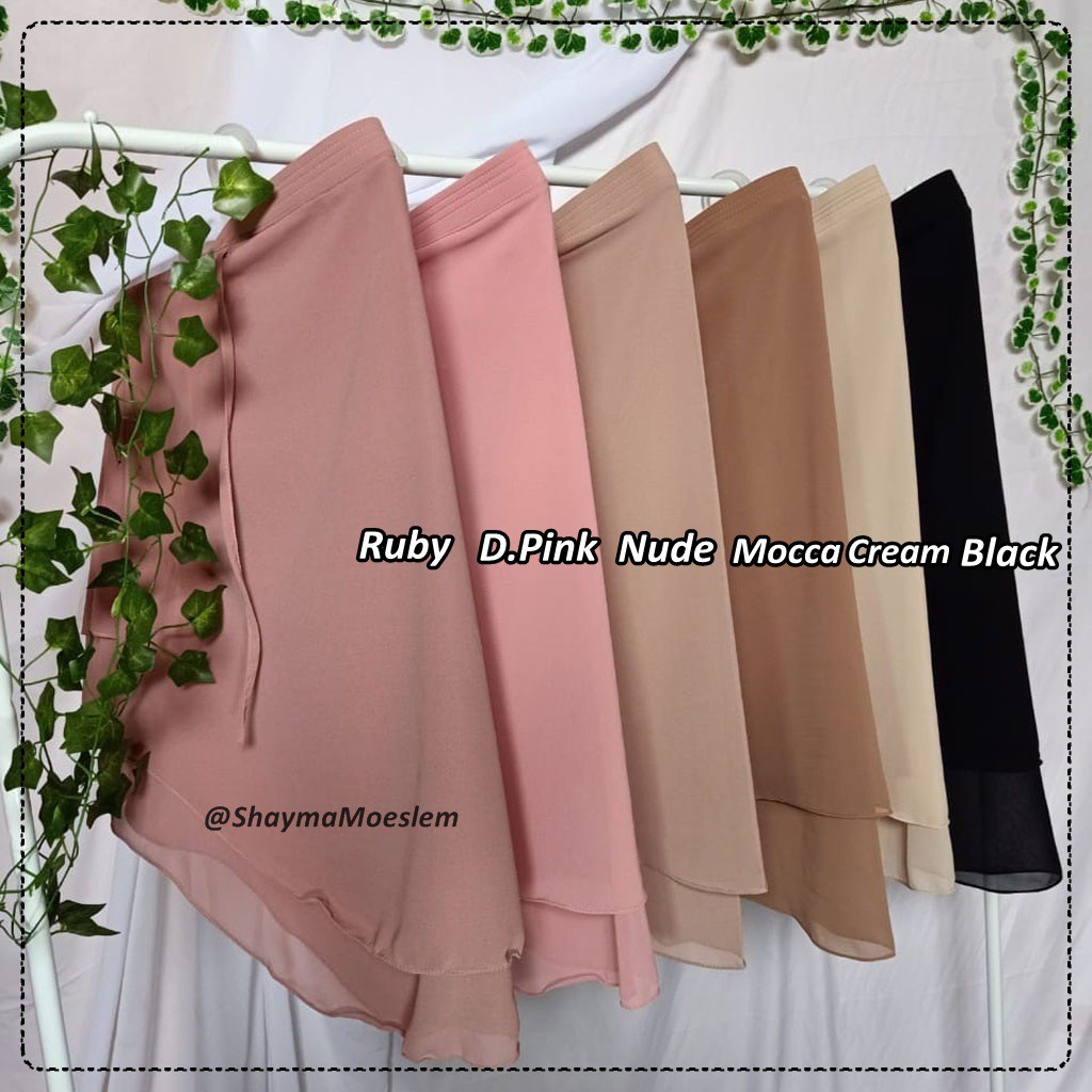 Khimar 2 Layer Ceruty Pet Antem Tali Belakang / Khimar 2Layer Rubiah