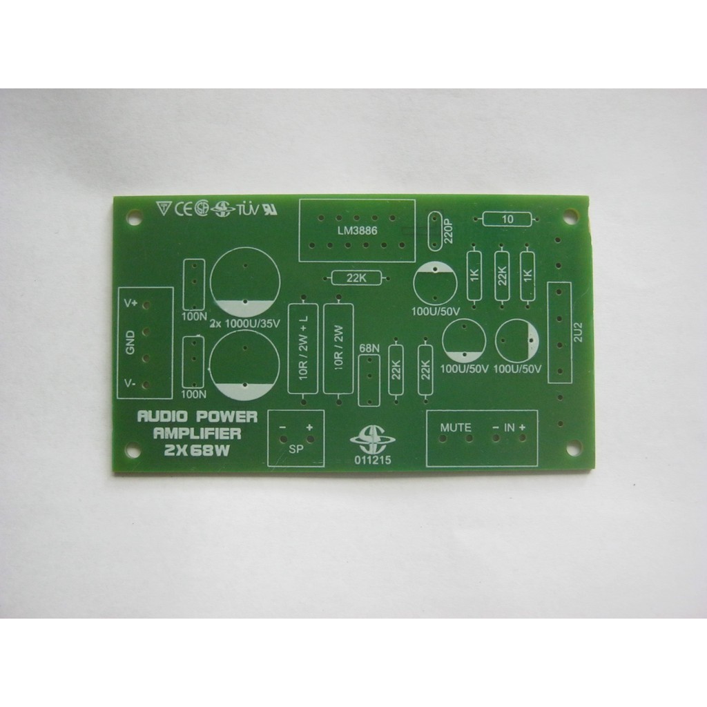 PCB Audio Power Amplifier 2 x 68 Watt Gainclone PA039 Saturn