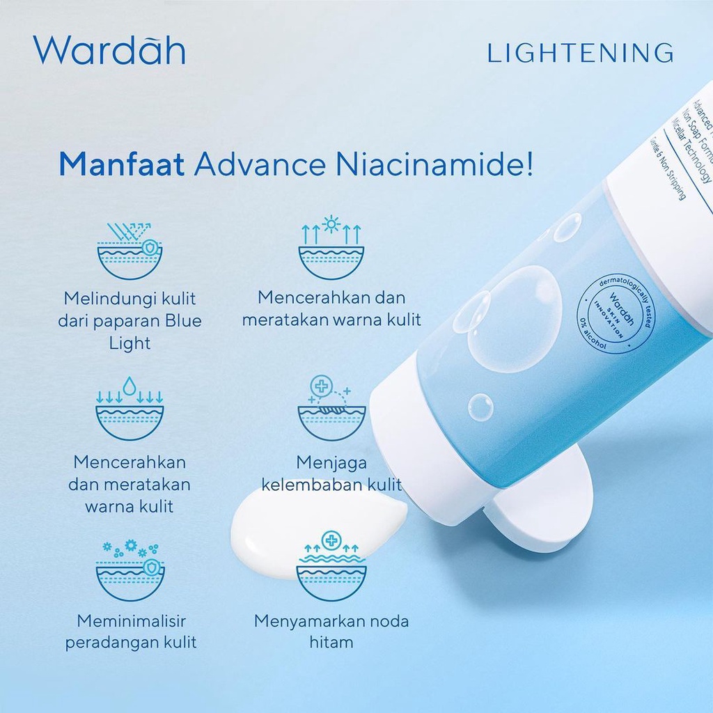 ✿ELYSABETHME✿  🅆 🄰 🅁 🄳 🄰 🄷 wardah lightening micellar face wash tube cuci sabun wajah lightening 100 ml