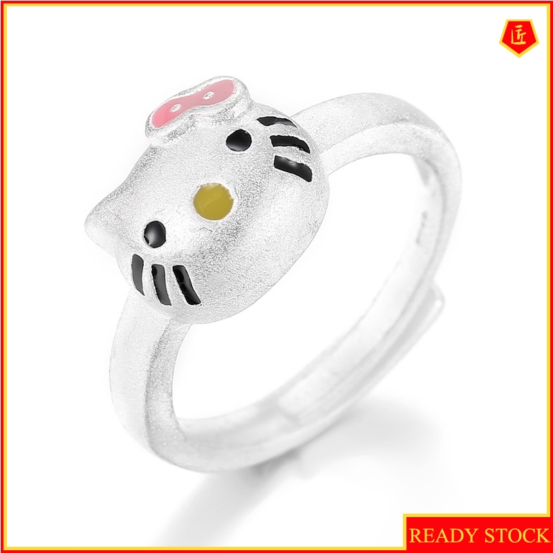 [Ready Stock]Cute Cartoon Cat Silver Ring