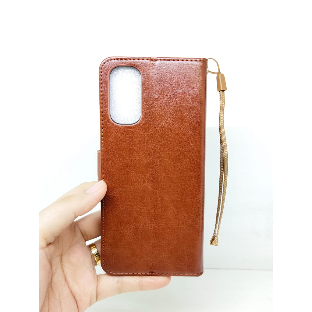 Flip Wallet Oppo A55 5G Reno 4 Flip Cover Leather Sarung HP Kulit with Slot Card