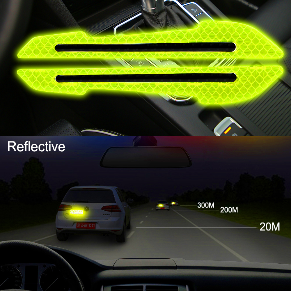 2Pcs Rear View Mirror Sticker / Car-styling Anti-collision Sticker / Car Reflector Sticker /Warning Safety Mark Strip On Rear view Mirror Car