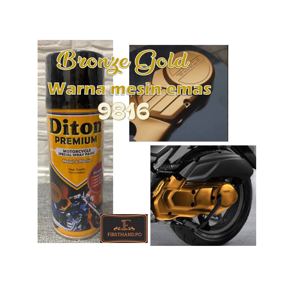 Cat motor diton premium 9816 bronze gold cat untuk blok mesin