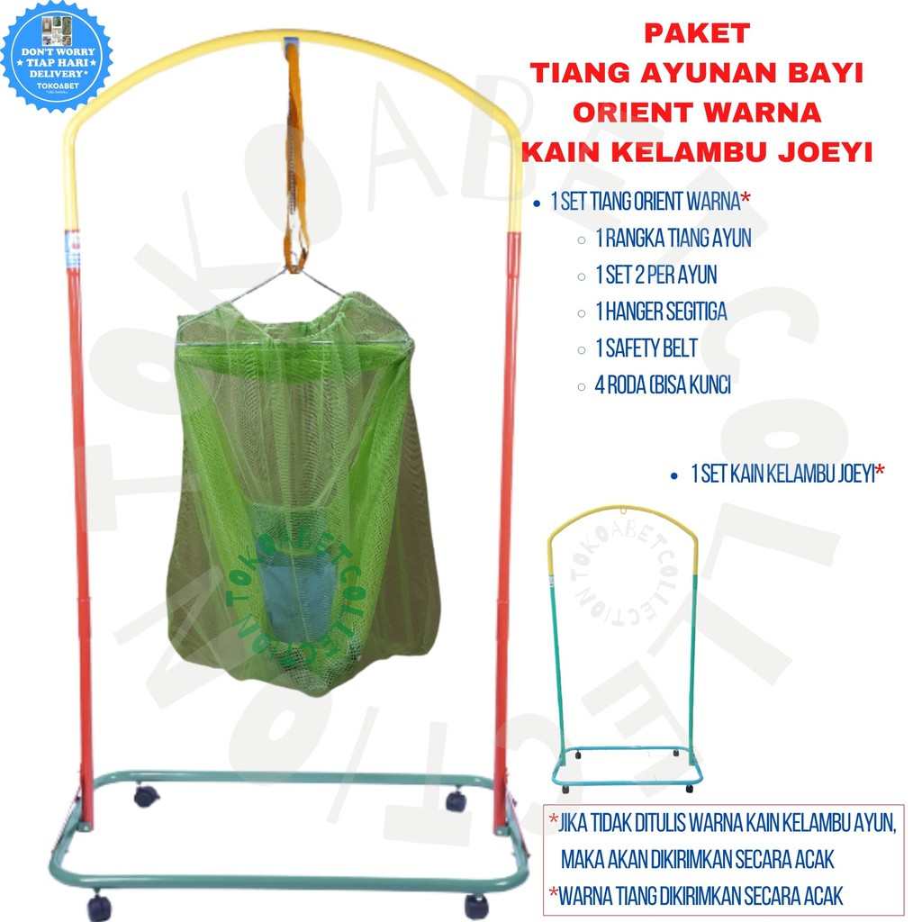 PAKET AYUNAN BAYI TIANG ORIENT WARNA KAIN KELAMBU Lengkap  Per Hanger Segitiga Variasi Warna