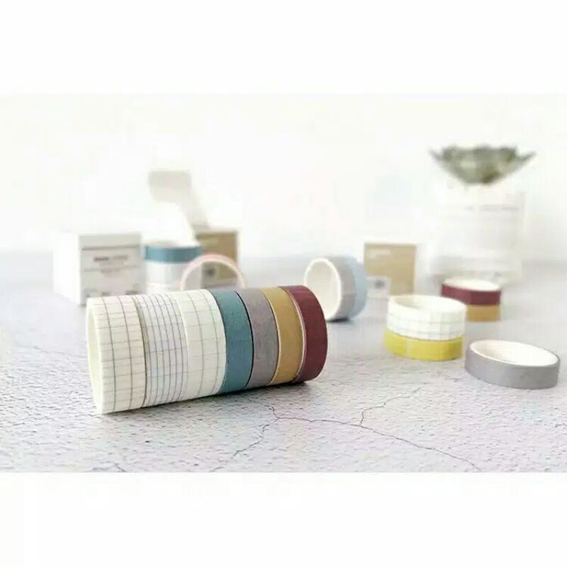 

Washi Tape set Isolasi Bujo Aesthetic Basic