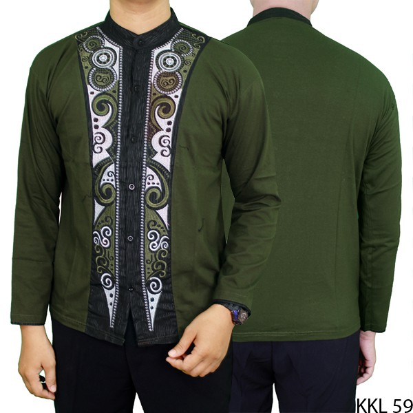 Baju Koko Motif Bordir Lengan Panjang KKL 59