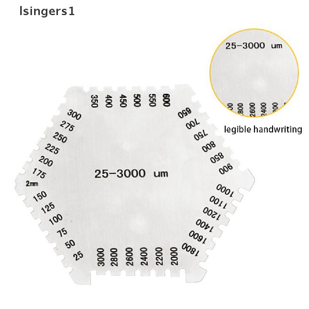 (lsingers1) Sisir Pengukur Ketebalan Lapisan Film Basah 25-3000um Warna Silver