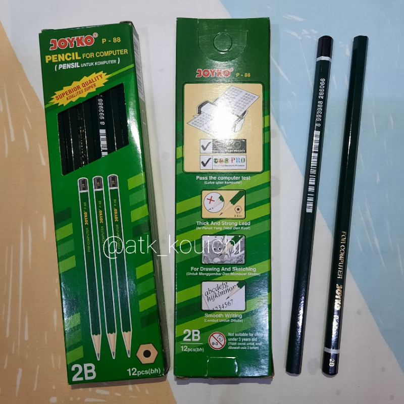 

[ GROSIR ] PENSIL 2B JOYKO P-88 | PENSIL 2B KOMPUTER KUALITAS TERBAIK | PENSIL 2B JOYKO 1 KOTAK ISI 12 PCS BEST SELLER