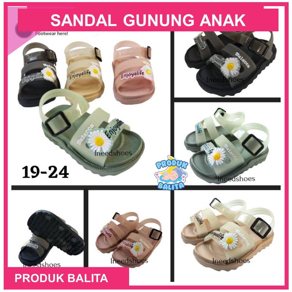 Sandal Gunung Anak Perempuan Sandal Tali Belakang Motif Bunga Sandal Karet Jelly Terlaris