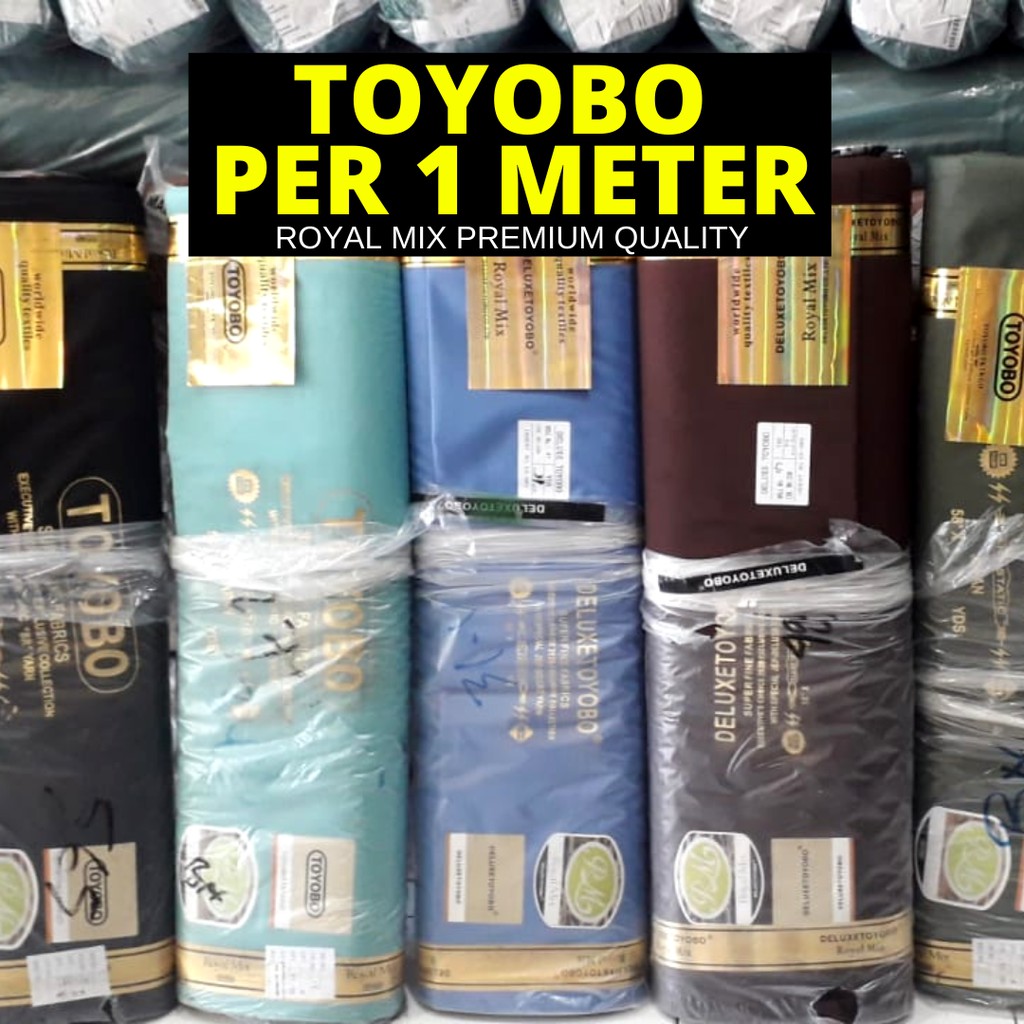 (HARGA PER 1 METER) Kain TOYOBO ROYAL MIX Platinum Premium 45 WARNA untuk Gamis, Kemeja, Koko Pria W