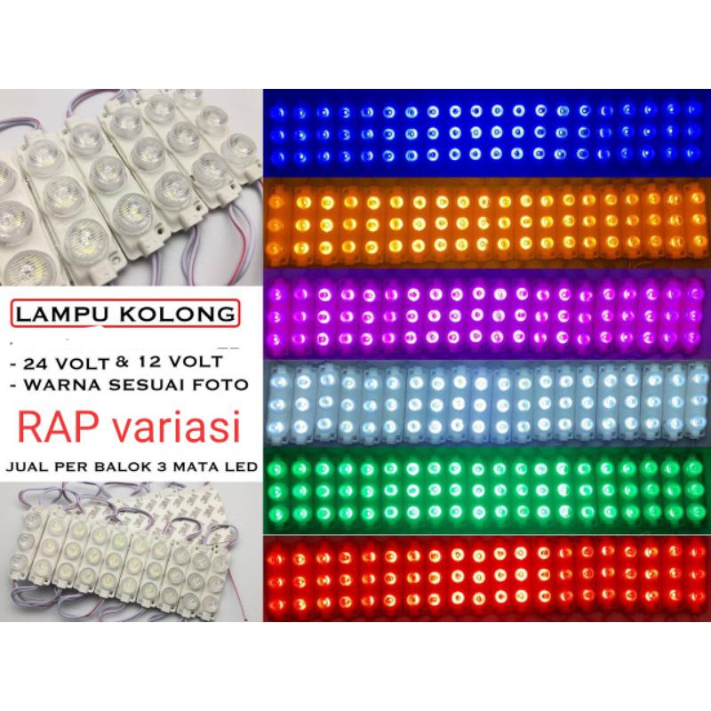 LED 3 mata 24v lampu kolong truk / Bus.