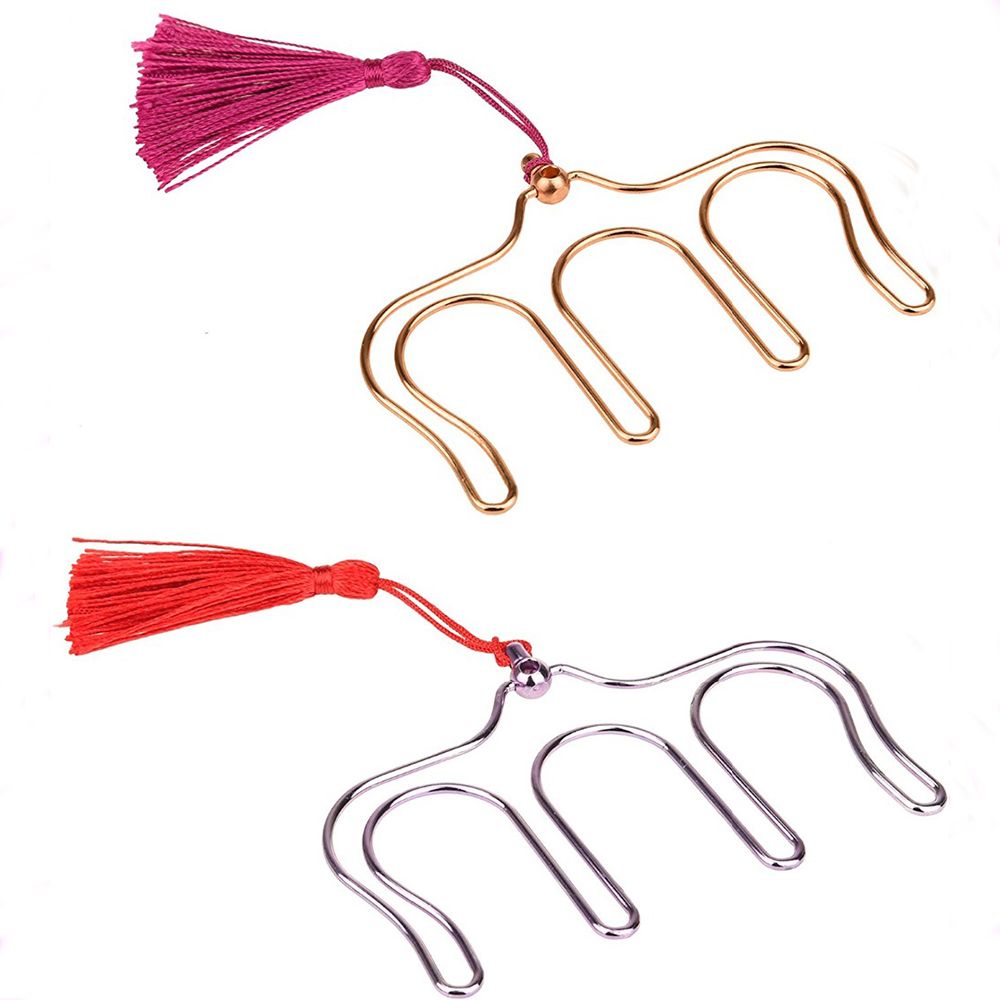 ELEGANT Creative Paper Clips Hollow with Tassel Music Book Clip Piano Book 5 Colors Electroplated Metal Bookmark/Multicolor