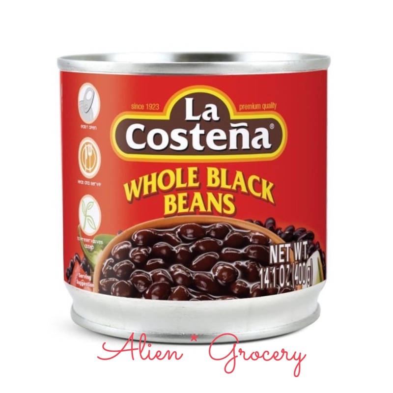 La Costena Whole Black beans Kacang Hitam Kaleng 400gr