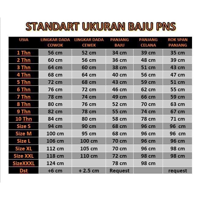 Setelan KORPRI Laki-Laki dan Perempuan 1Tahun sd Dewasa