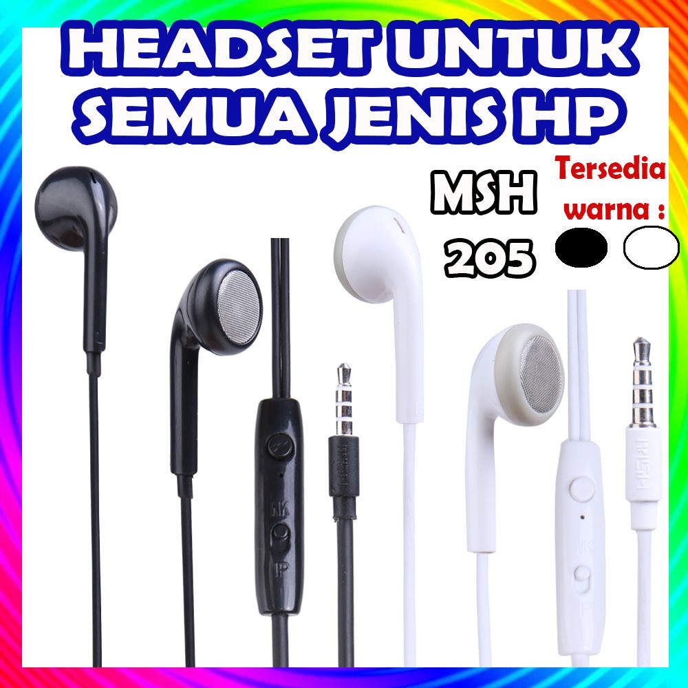 MSH [ PREMIUM ] Handsfree Headset Earphone Handfree jack 3.5 mm Suara Bass Kuat
