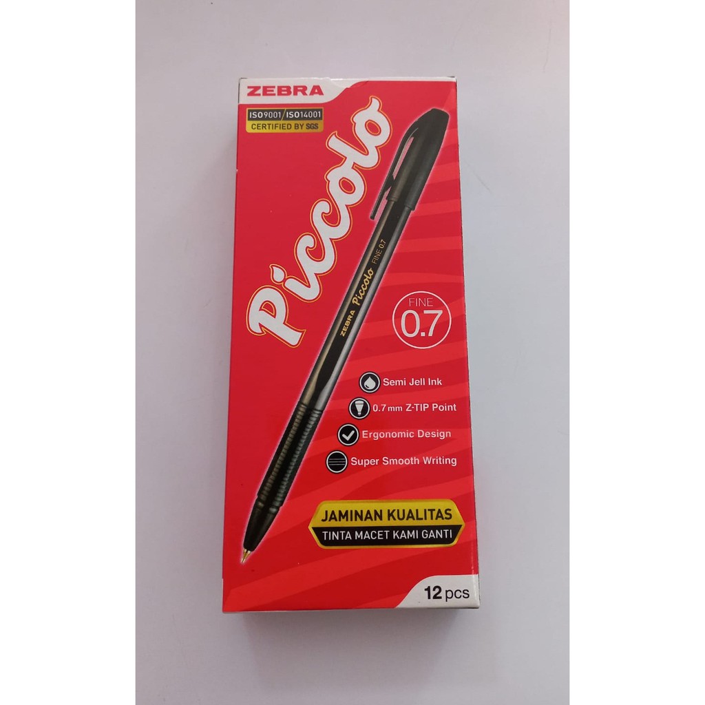 

Ballpoint Piccolo Zebra 0.7 mm 1 pak / Ballpoint Semi Gel Ink Zebra / Ballpoint Tutup Hitam 0.7 mm