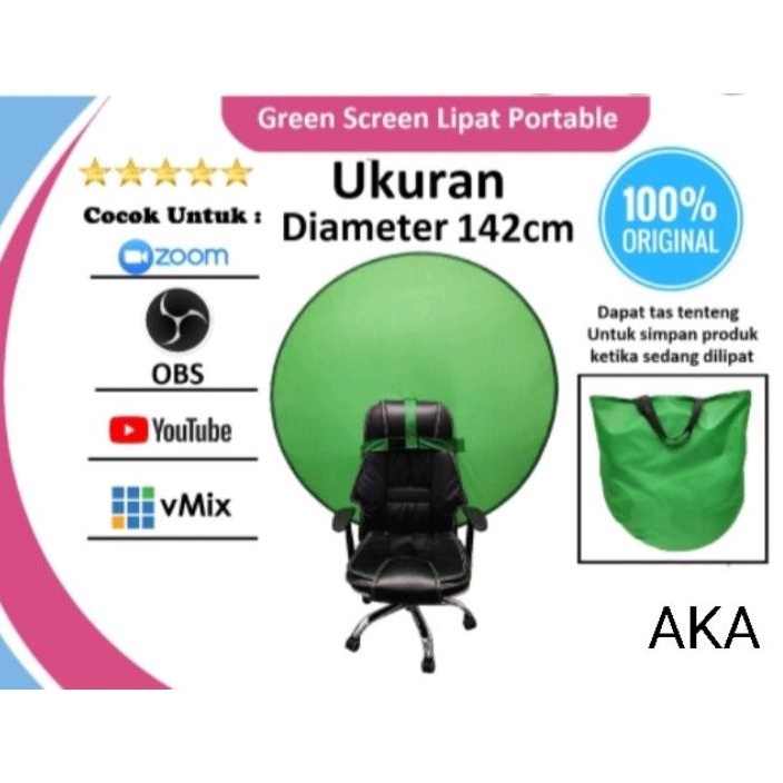 ( COD ) Green screen Portable Gaming Zoom Layar Backdrop Chrome key Reflektor Lipat Portable Background ChromaKey Kelas Online ZOOM OBS [READY STOCK]