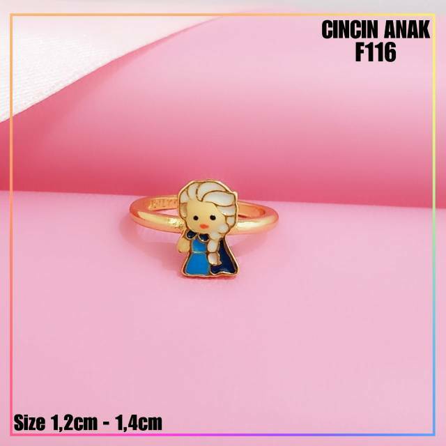 Cincin xuping cincin anak frozen blue lapis emas gold F116