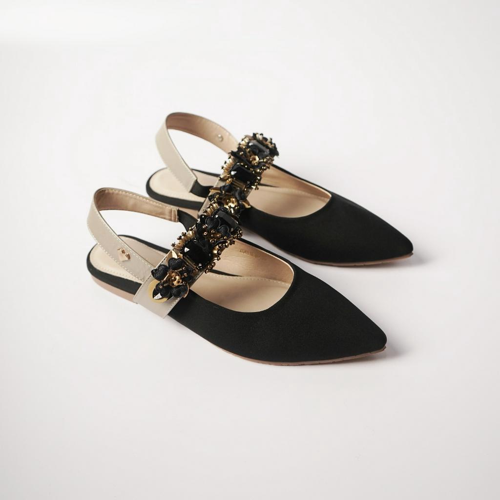 PVRA Sandal Wanita Bella Black Gold