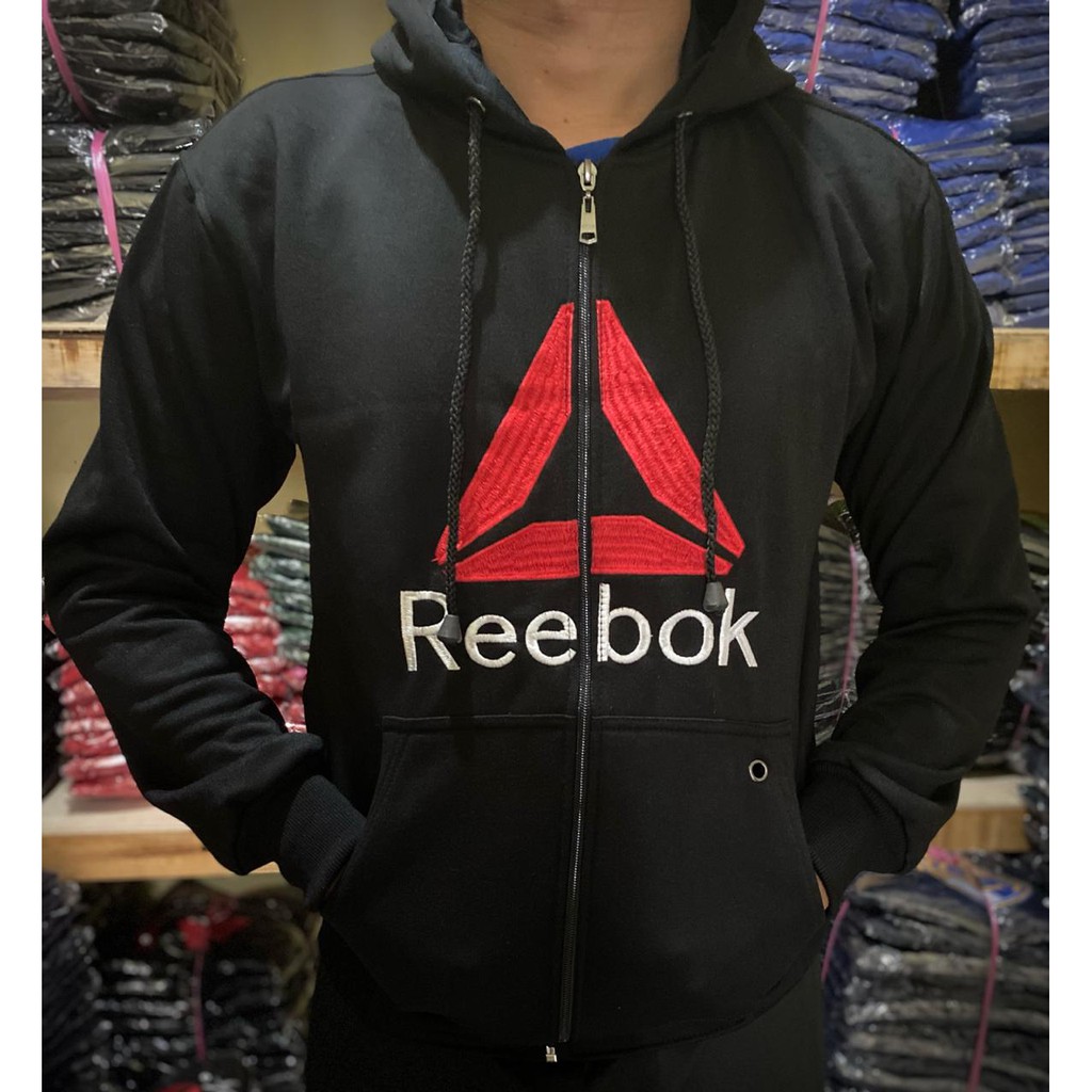 Jaket Outwear Sweater Hoodie Zipper Bola Reebok UFC Kerja Kantor Jumbo Big Size Besar XXL