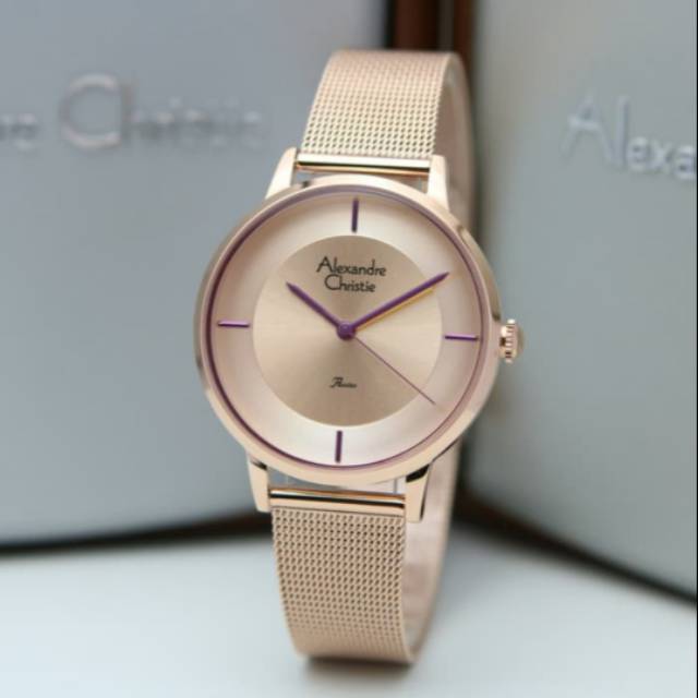Jam wanita Alexandre christie AC2853 full rosegold