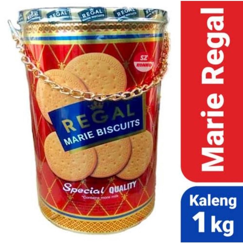 

MARIE regal kaleng merah bulat rantai 1 kg dan 550 gram biskuit susu murah enak