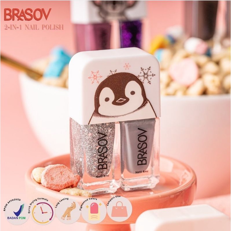 BRASOV 2 In 1 Nail Polish 6ml - Cat Kuku - Kutek