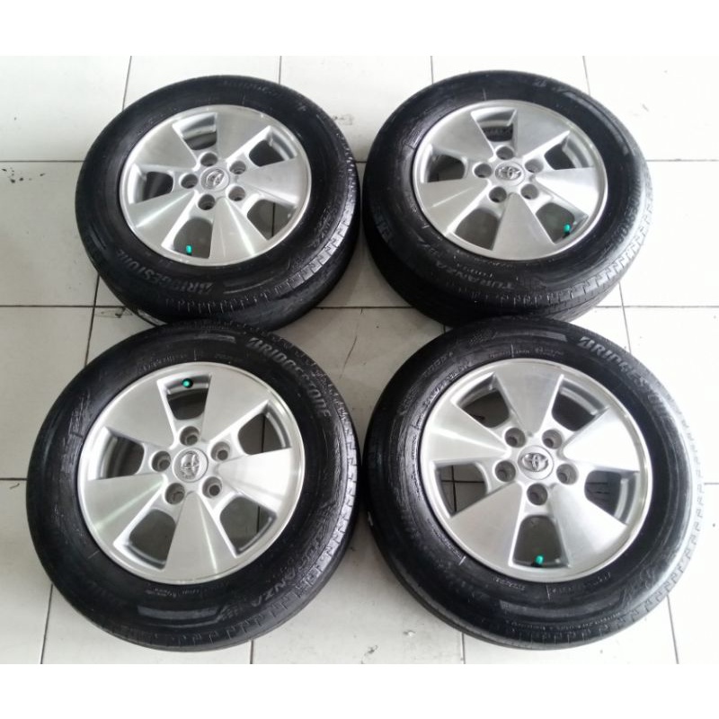 Velg Mobil bekas Oem Nav -1 Ring 15 pcd 5x114,3 + Ban Bs 195 65 r15 Buat Luxio grand max apv caryy