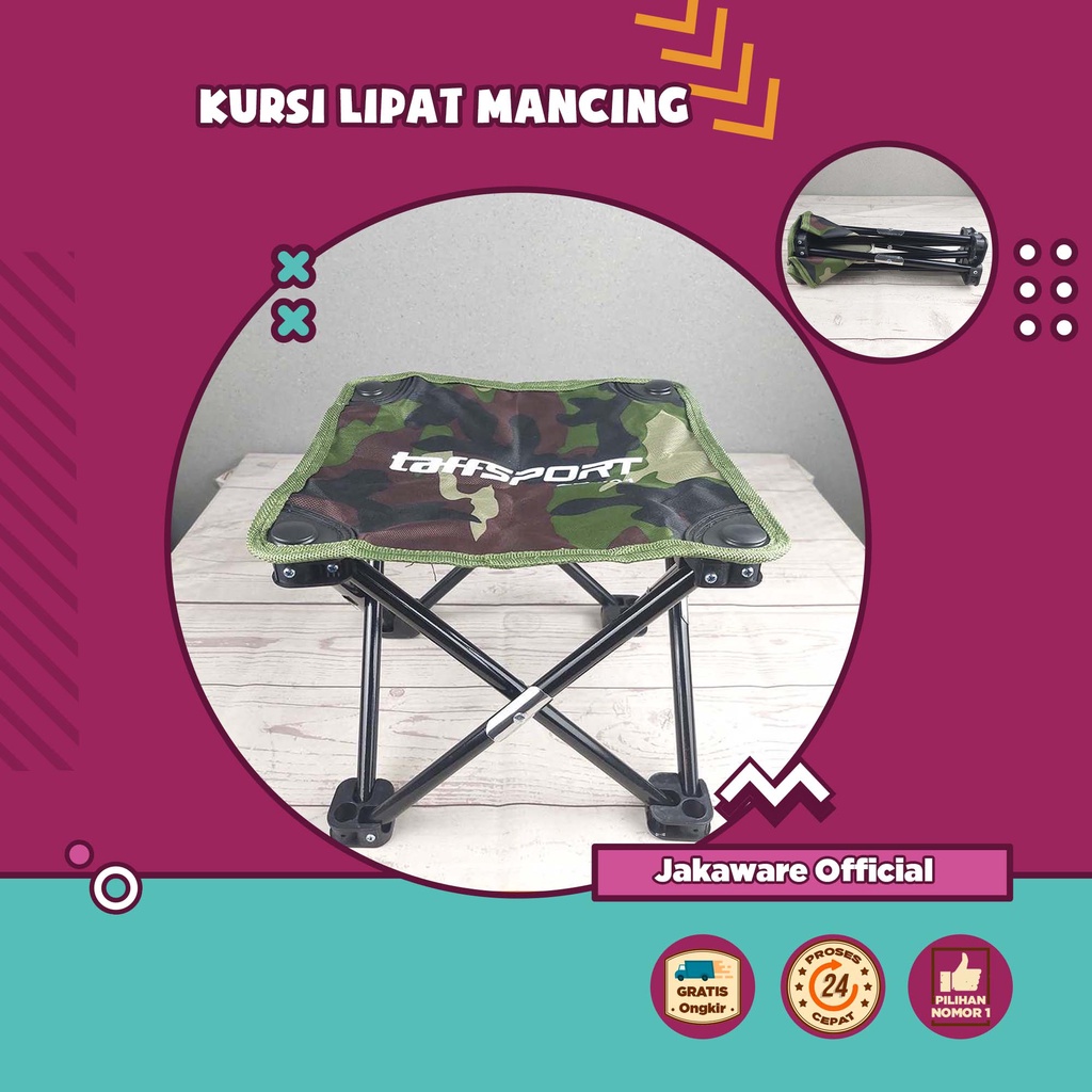 KURSI LIPAT MANCING KOTAK DESAIN ARMY MEMANCING SANTAI PANTAI CAMPING KEMAH OUTDOOR PORTABLE GUNUNG 