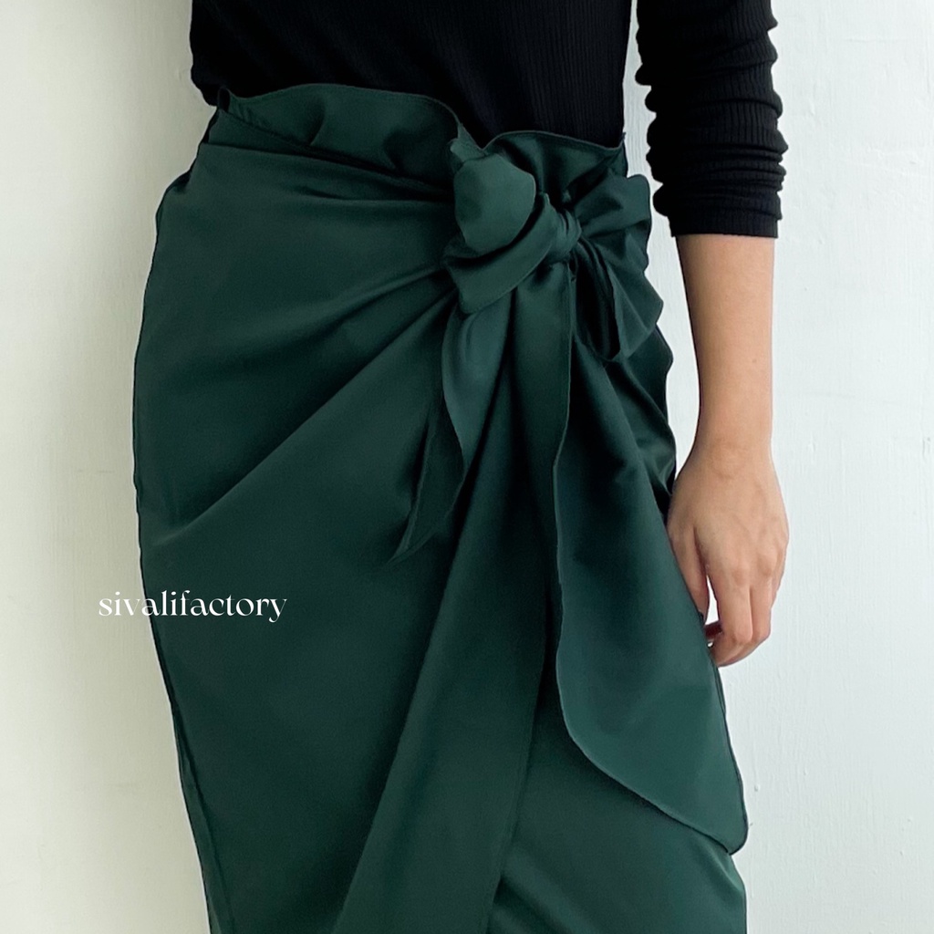 SIVALI Bianca Skirt - Wrap Skirt Rok Lilit Polos Wanita Midi Maxi Skirt 1999