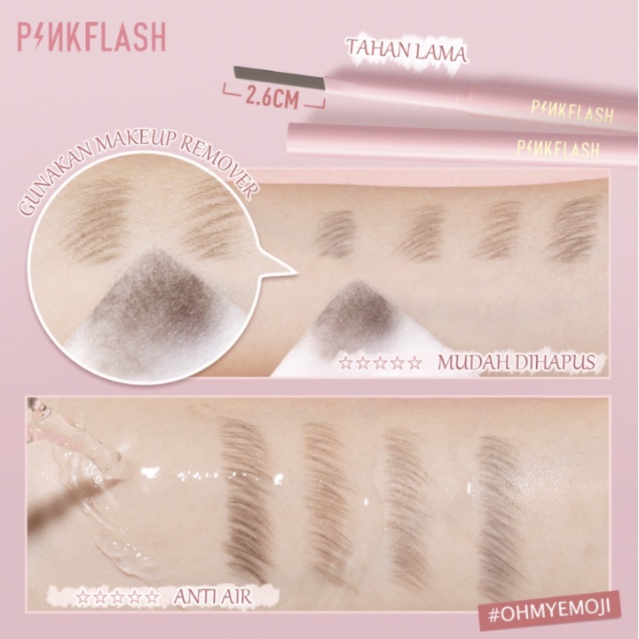 [ PINKFLASH ] OhMyEmoji Automatic Eyebrow Pencil Tahan Air Pigmen Pensil Alis PF013