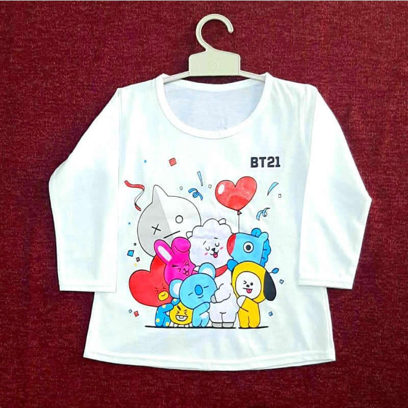 Baju anak perempuan BT21 untuk umur 4-10Tahun