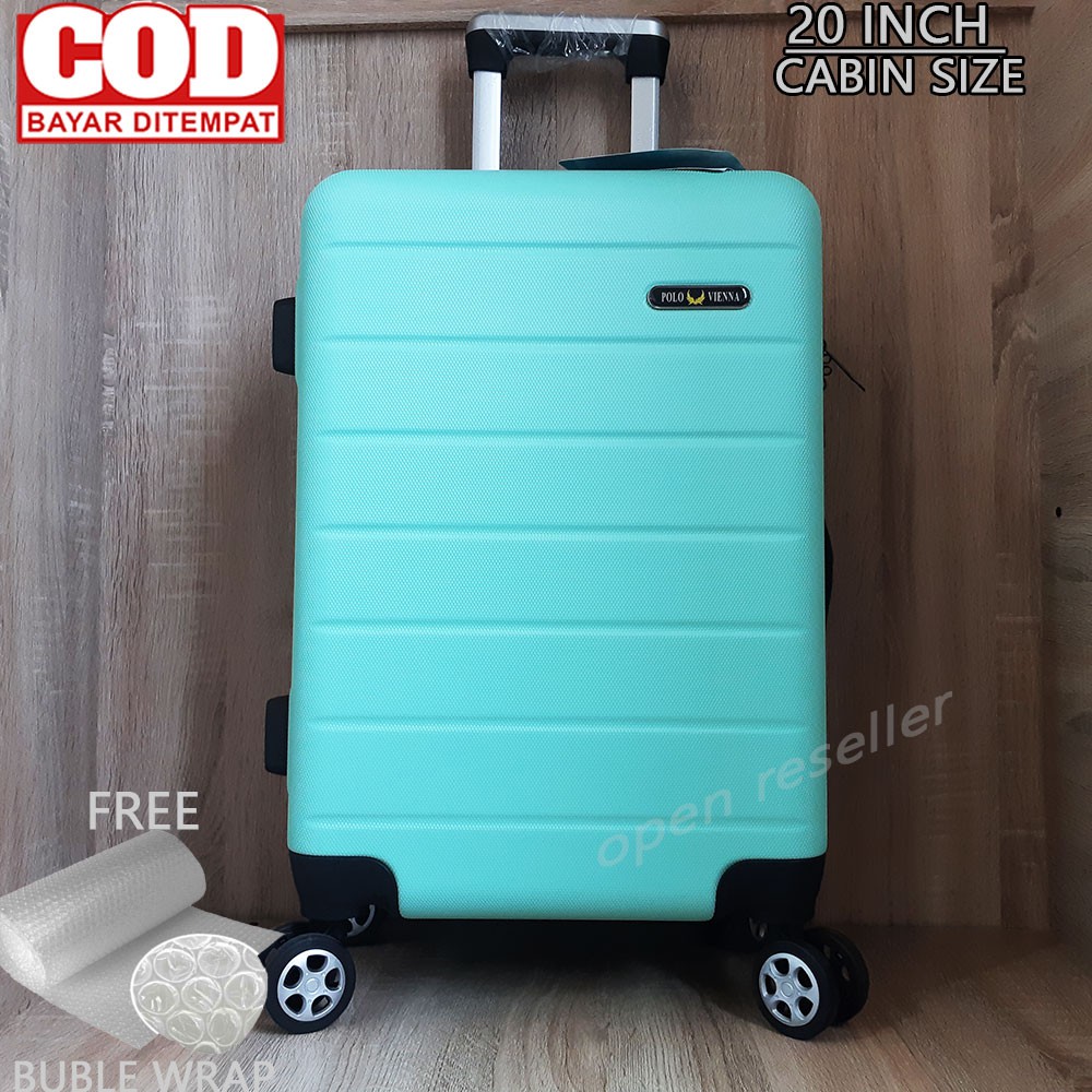KOPER 20 INCH 001 ABS POLO VIENNA  ,FREE BUBBLE WRAP , SIZE KABIN ,ANTI PECAH