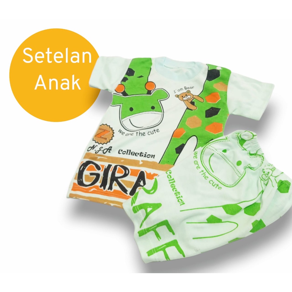 |1| Setelan Pakaian Bayi | Baju Anak Putih Print