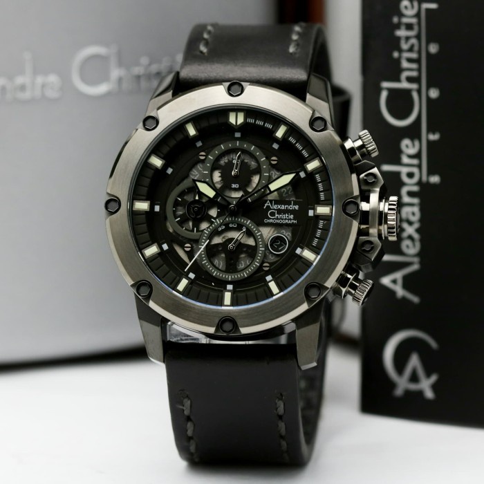 ALEXANDRE CHRISTIE AC 6416 BLACK GREY. GARANSI RESMI 1TAHUN