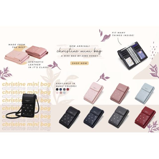CHRISTINE MINI BAG JIMS HONEY Tas Mini Kecil Wanita Cewek Ori