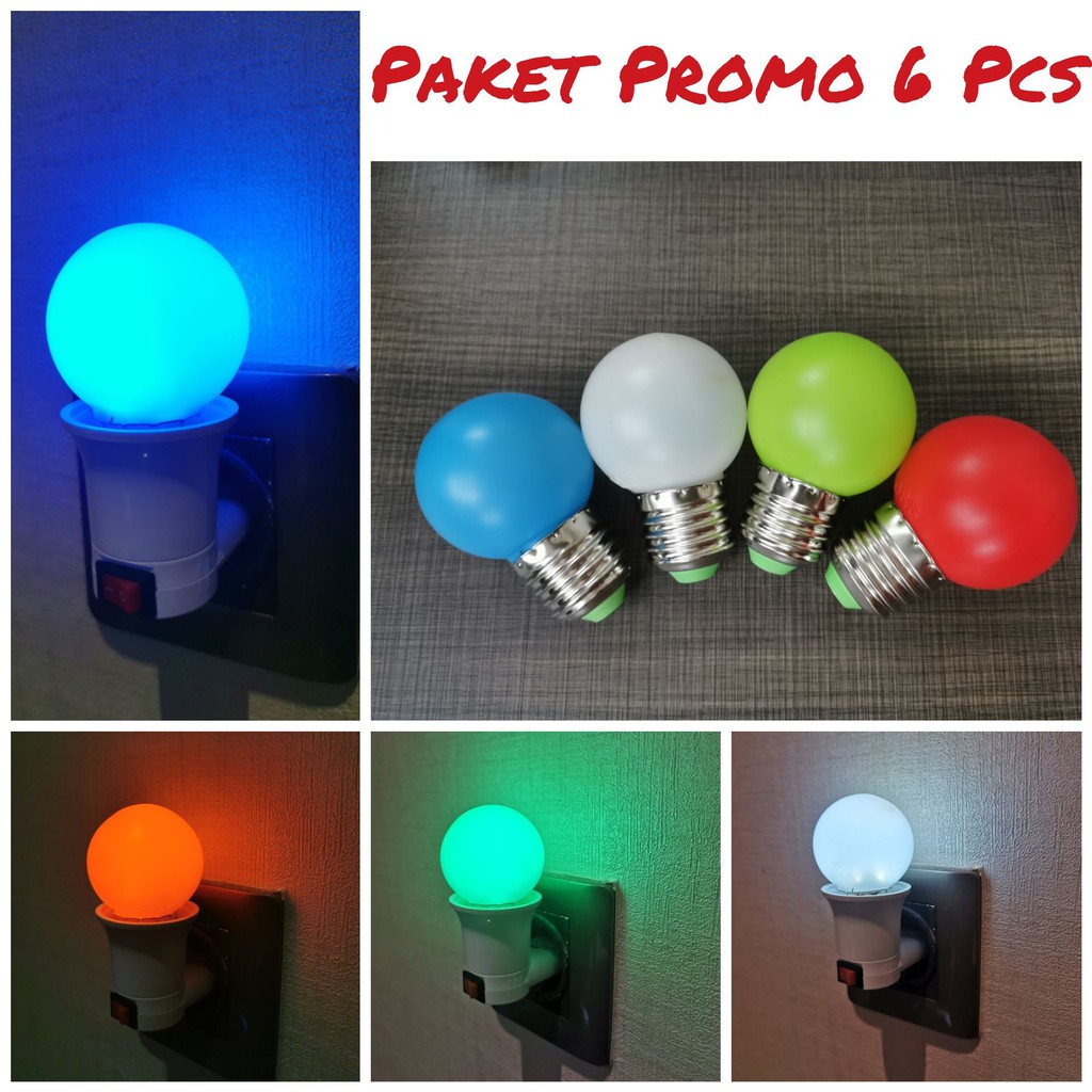 Lampu Tidur LED / Mini Lamp Fitting On Off Paket 6 pcs