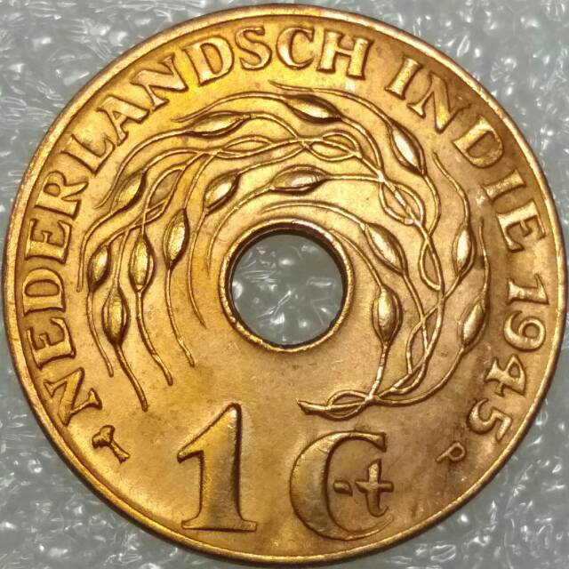 Koin 1 Cent (Satu Sen) Nederlandsch Indie Berlubang/Bolong Emisi 1936 1937 1938 1939 1942 1945