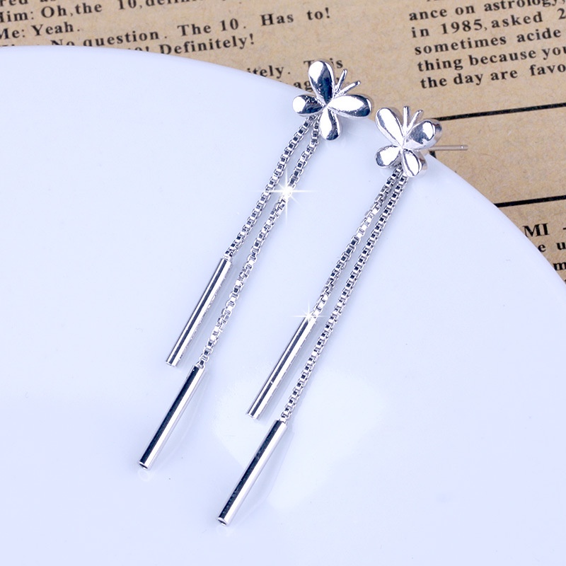 Anting Perak 925 Wanita Anting-Anting Pilar Kupu-kupu Perhiasan Fashion