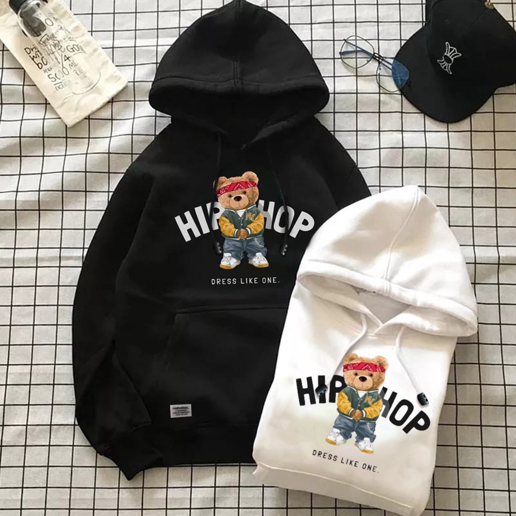 Parisdivarious Sweater Hoodie Jemper Hiphop Bear FC Bahan Fleece Size S - XXL (Pria &amp; Wanita)