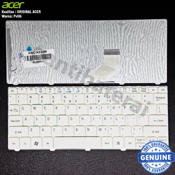 Keyboard Acer Aspire One Happy AO532H AO521 D255 AO255 D260 D270 Putih